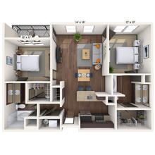 Traditional 2x2 1028-1148 SF 3205 floor plan